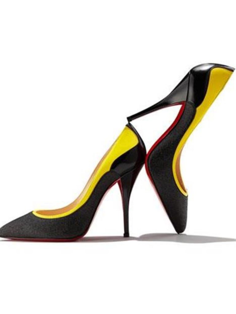 Christian Louboutin Tucsy 100 Glitter Leather Jazz Heels Pumps Shoes